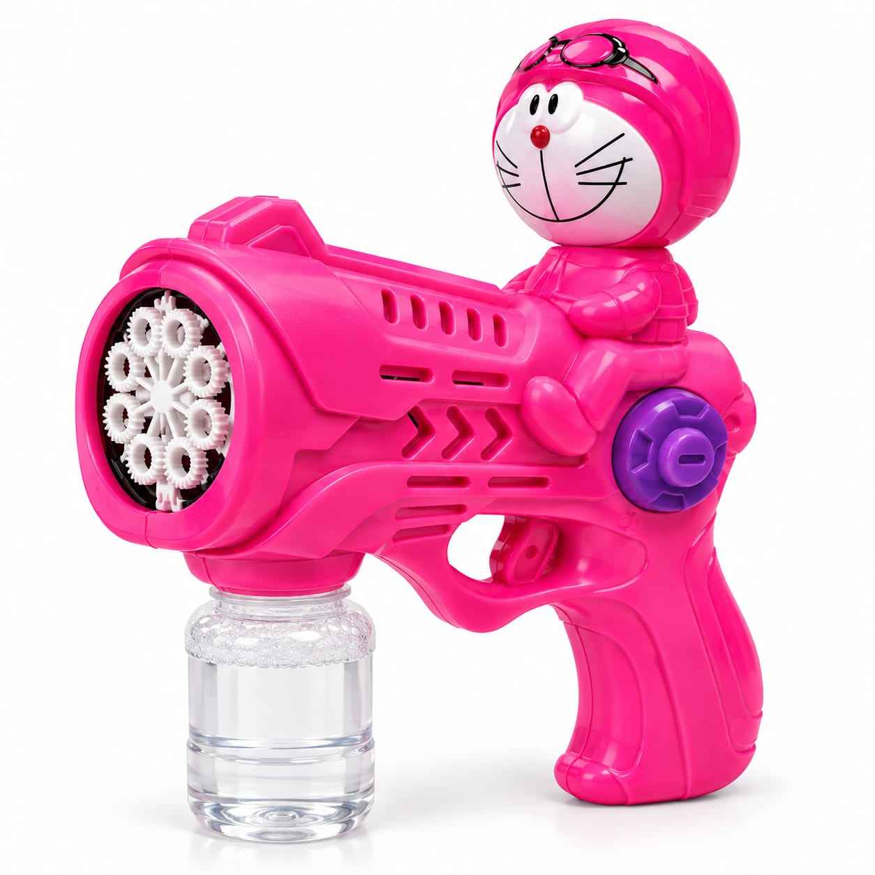 Cartoon Bubble Gun for Kids – One-Click Automatic Bubble Blower with Detachable Cartoon Face